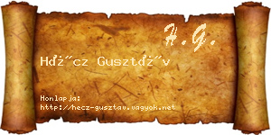 Hécz Gusztáv névjegykártya