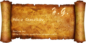 Hécz Gusztáv névjegykártya
