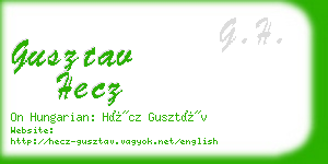 gusztav hecz business card